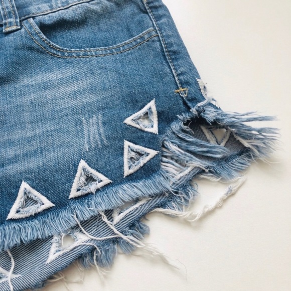 Anthropologie Denim Jean Short Shorts Frayed 26 - Picture 4 of 8
